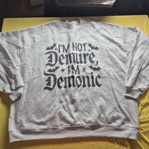 Hanes Grey EcoSmart Crewneck Sweatshirt with Red Logo